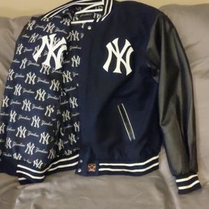 New York Yankees Reversible Leather Varsity Jacket